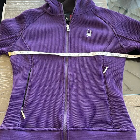 Spyder Women’s Purple Jacket Zip Up Hooded Warm Fleece Lined Performance Size XS - Picture 7 of 12